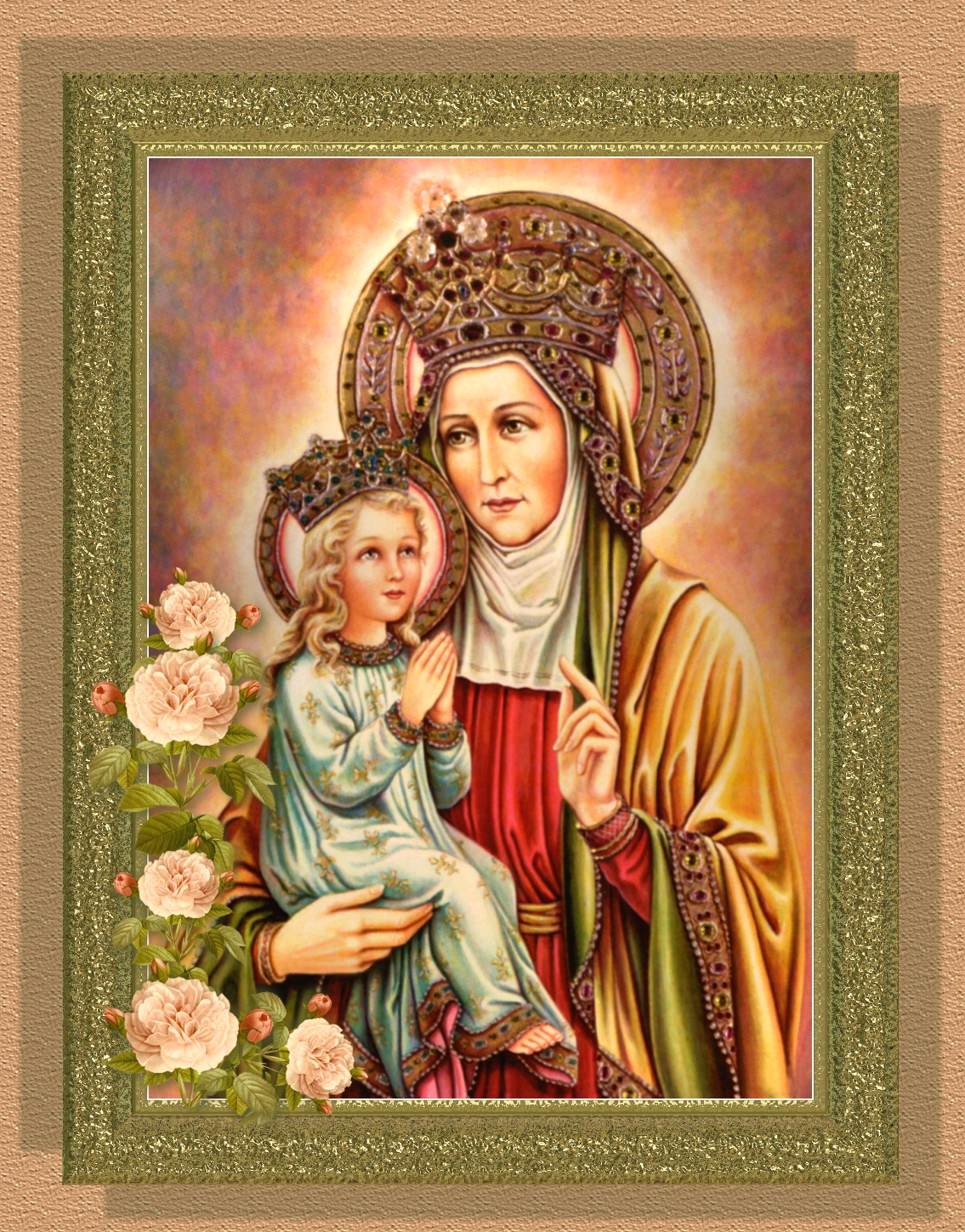 SAINT ANNE WITH ROSES
