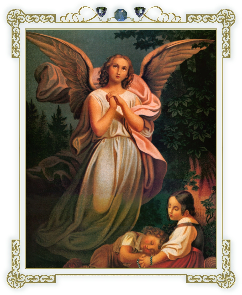 VICTORIAN GUARDIAN ANGEL IN FRAME