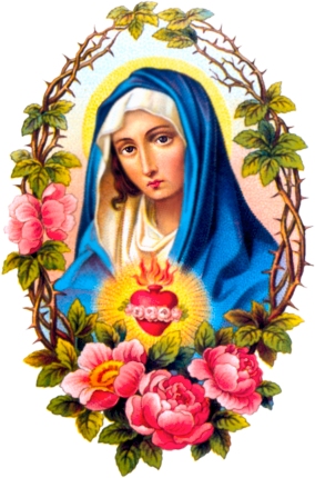 IMMACULATE HEART WITH ROSES