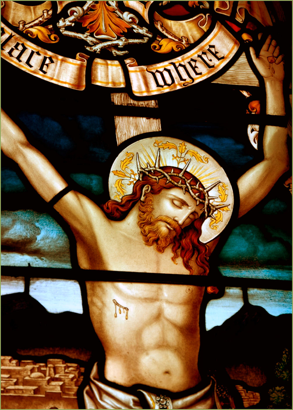 STAINED GLASS CRUCIFIX
