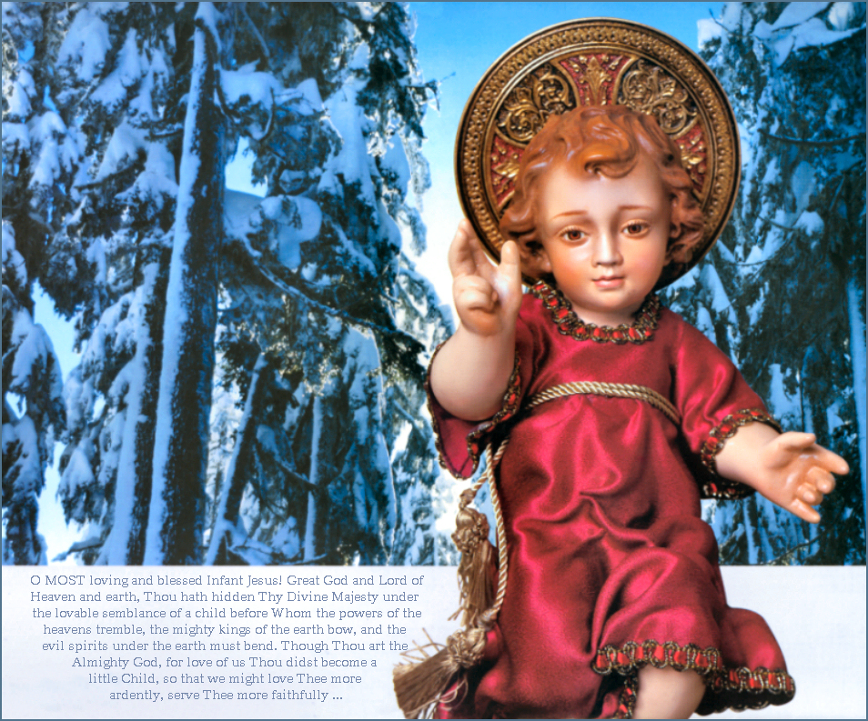 HOLY INFANT FIGURE WITH TEXT