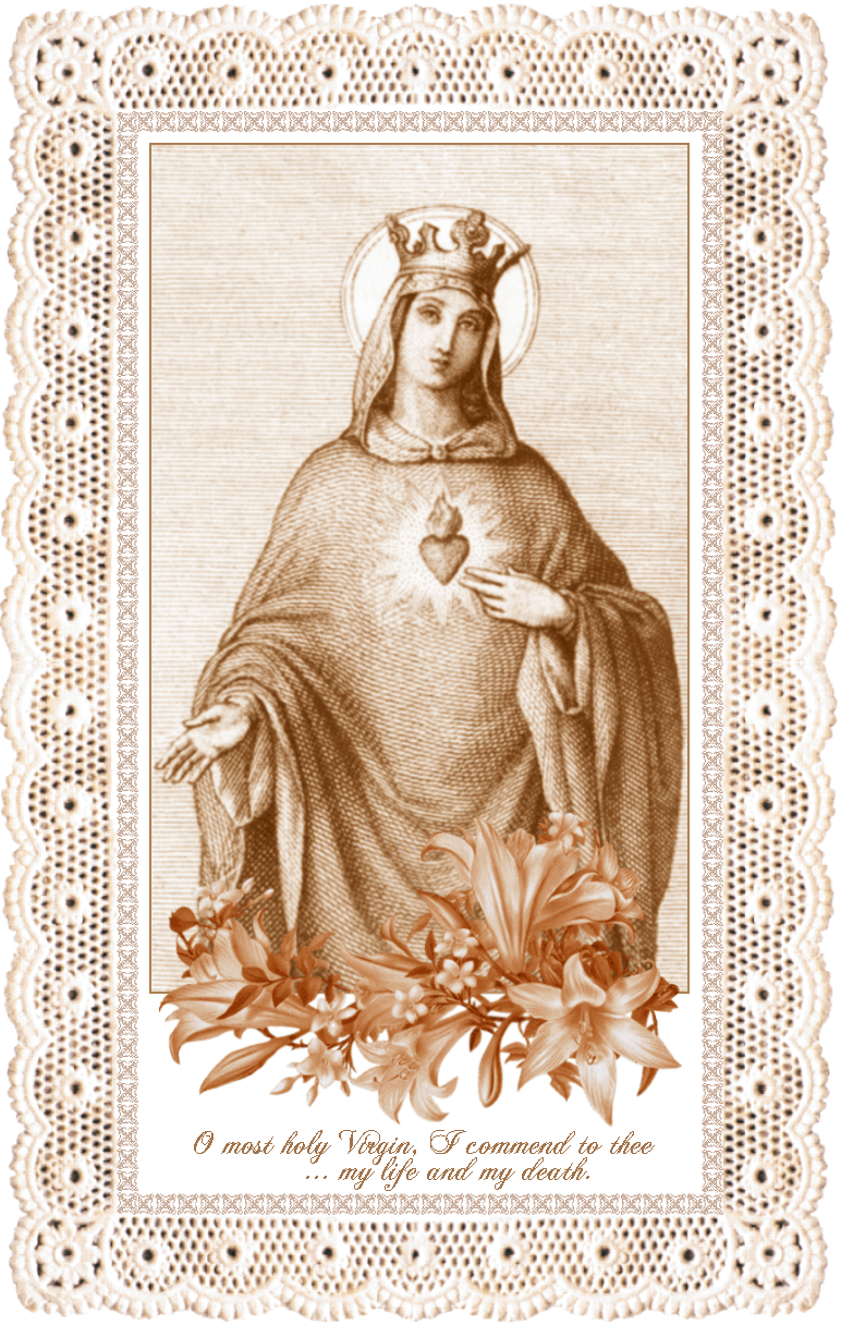 SSEPIA HOLY CARD: THE IMMACULATE HEART