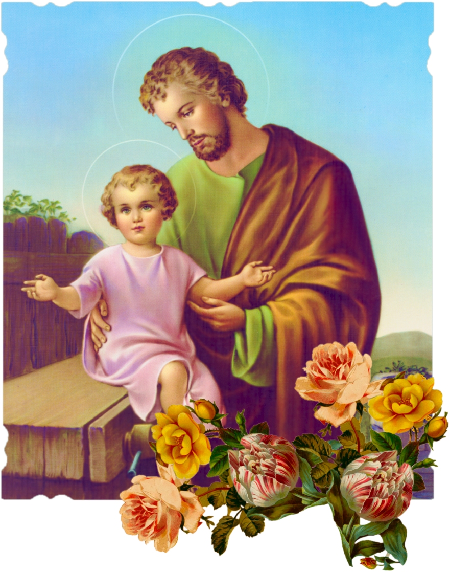 ST. JOSEPH WITH FLOWERS