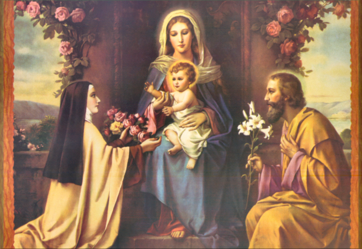 ST. THERESE WITH THE HOLY FAMILY VERY LARGE