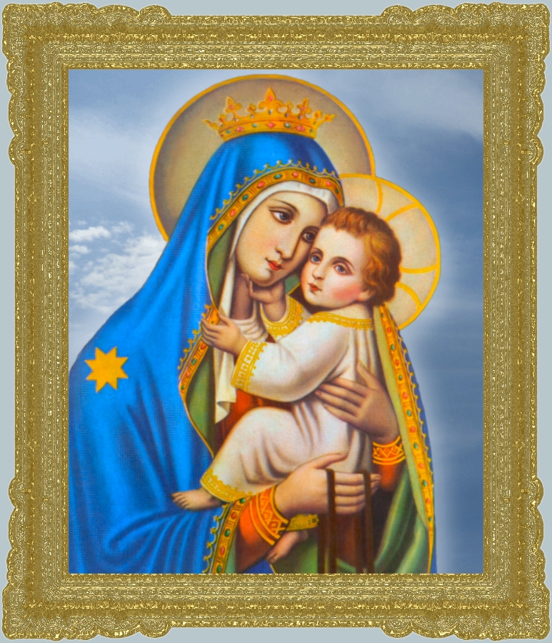 OUR LADY OF MOUNT CARMEL IN GOLD FRAME