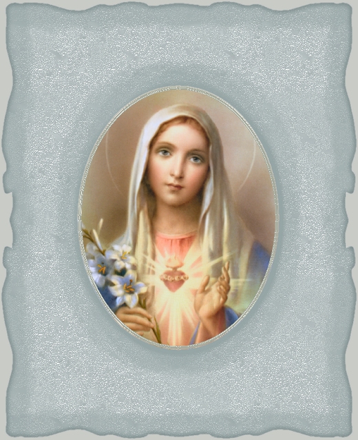 IMMACULATE HEART IN PADDED FRAME