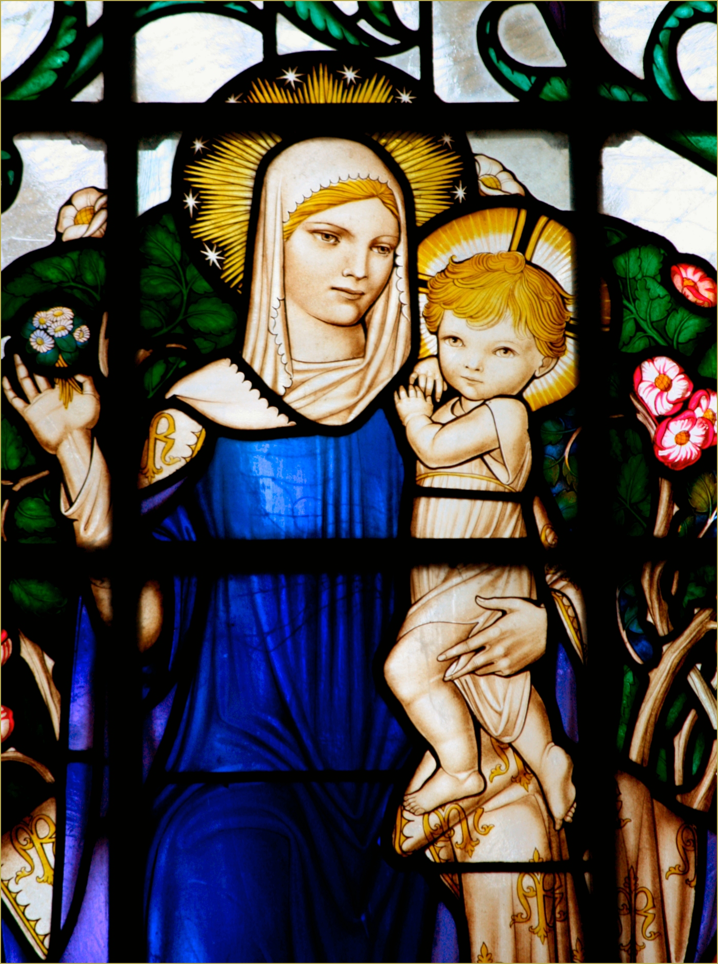 STAINED GLASS MADONNA