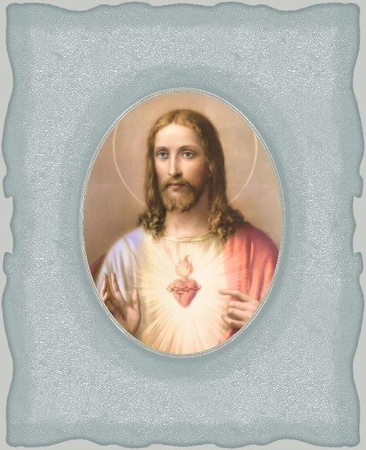 SACRED HEART IN PADED FRAME