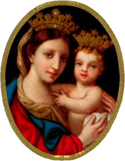 OUR LADY OF CONFIDENCE IN GOLD OVAL