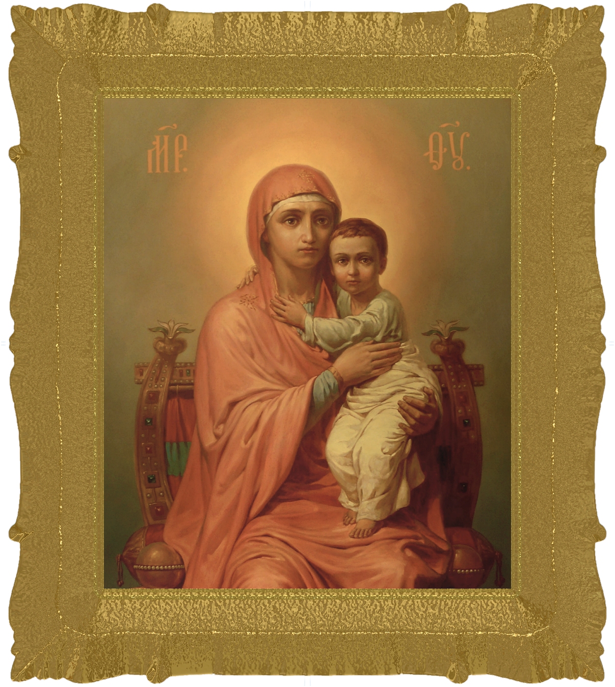 MADONNA AND CHILD IN GOLD FRAME