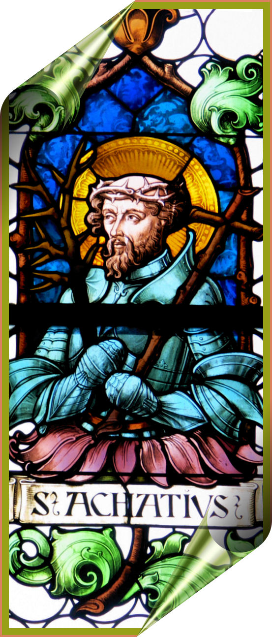 STAINED GLASS IMAGE OF ST. ACHATIUS