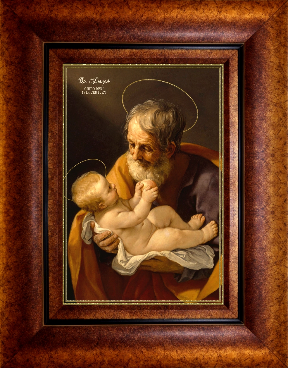 ST. JOSEPH BY GUIDO RENI IN WOODEN FRAME