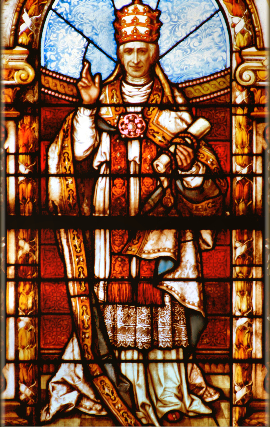 STAINED GLASS POPE LEO XIII