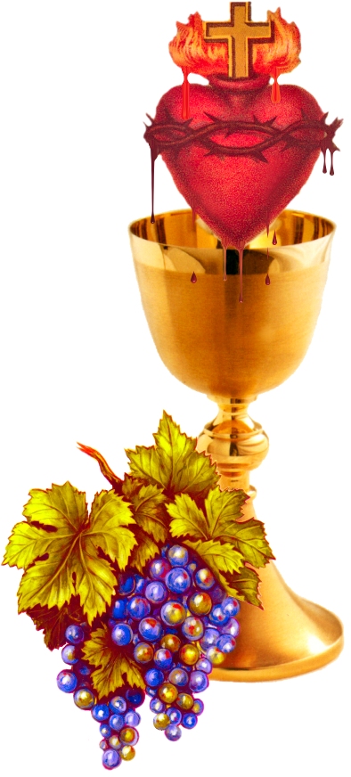 CHALICE WITH BLEEDING HEART AND GRAPES