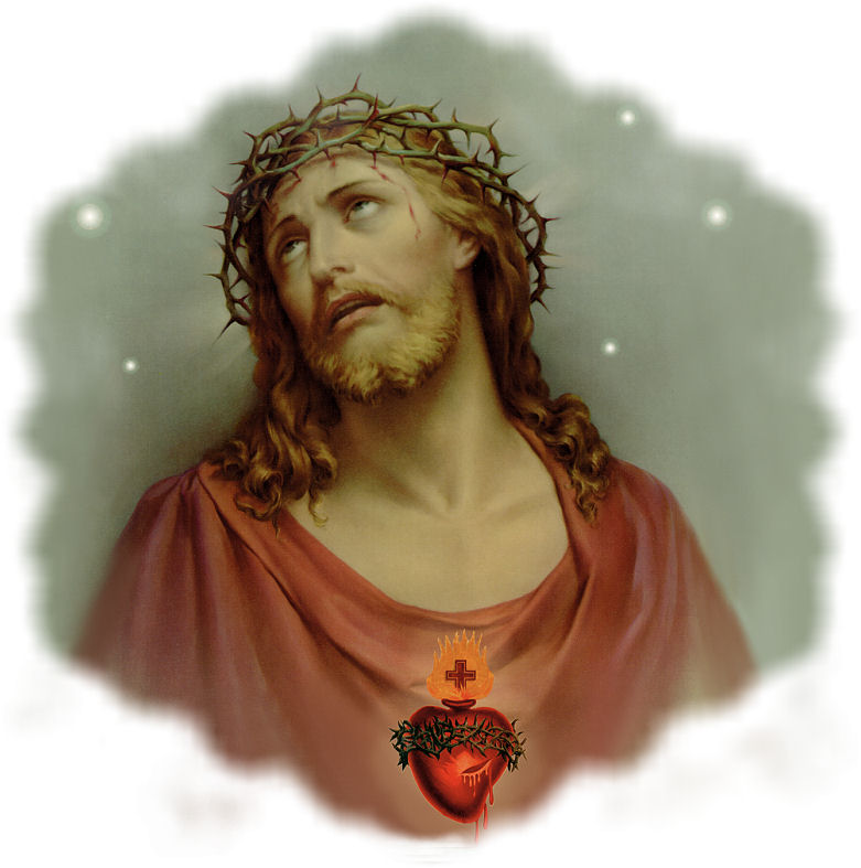 SACRED HEART WITH CROWN OF THORNS